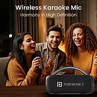 Portronics Radiant 2 POR 2787 Bluetooth Speaker – 30W | Wireless Mic | TWS | RGB | Black