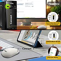 Frontech FT-1602A Wireless Keyboard & Mouse Combo (2.4GHz & Bluetooth, 100-Key Slim, Rechargeable, 1000 DPI, 1 Year Warranty)