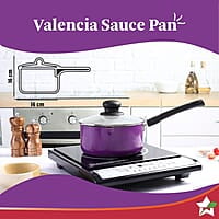 Wonderchef Valencia Non-Stick Sauce Pan with Glass Lid  1.5 litres 2.5 mm Thickness