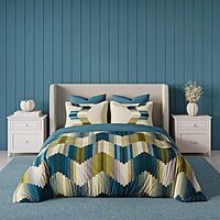Grid Turkish Tiles Elemental DDecor Bed Sheet
