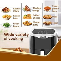 AGARO Galaxy Digital Air Fryer For Home, 4.5L, Electric Air Fryer, Convection Oven, 1400W, 7 Preset Programs & Reheat, 360 Degrees Air
