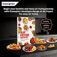 Crompton NourisPro DG 4.5 Ltr Digital Air Fryer with Quick Fry Technology 1500 Watts Double Inner Bowl for Easy Cleaning