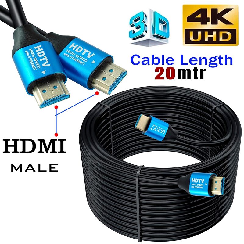 uPort 20M DisplayPort Cable – 4K Resolution | High-Speed Transmission | Metal Connector | Durable Design | Ideal for Gaming & Professional Use