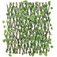 Expandable Wooden Panel Garden Fence with Artificial Leaves for Walls & Ceiling