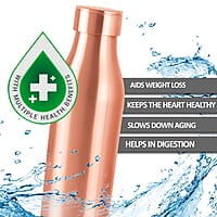 MILTON Copper Charge 750 Water Bottle, 770 ml Lacquer Coating, Curved bottle