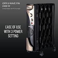 Havells OFR 9 Wave Fin with PTC 2400 Watts Fan Heater