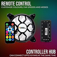 Coconut F2 RGB Fan Kit (3-in-1 with Remote & Hub, Vibrant RGB Lighting, Customizable Effects, Quiet Operation, Perfect for Enhancing PC Cooling & Aesthetics, 1 Year Warranty)