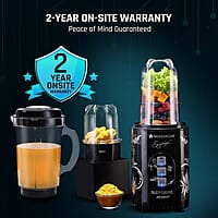 Wonderchef Nutri Blend Smart 3 Jar Automatic Mixer Grinder with Dual Pulse Function 22000 RPM 500 W