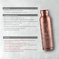 MILTON Copper Elegante Gift Set (1- Bottle, 940 ml and 2-Tumbler, 290 ml Each), Copper Petals