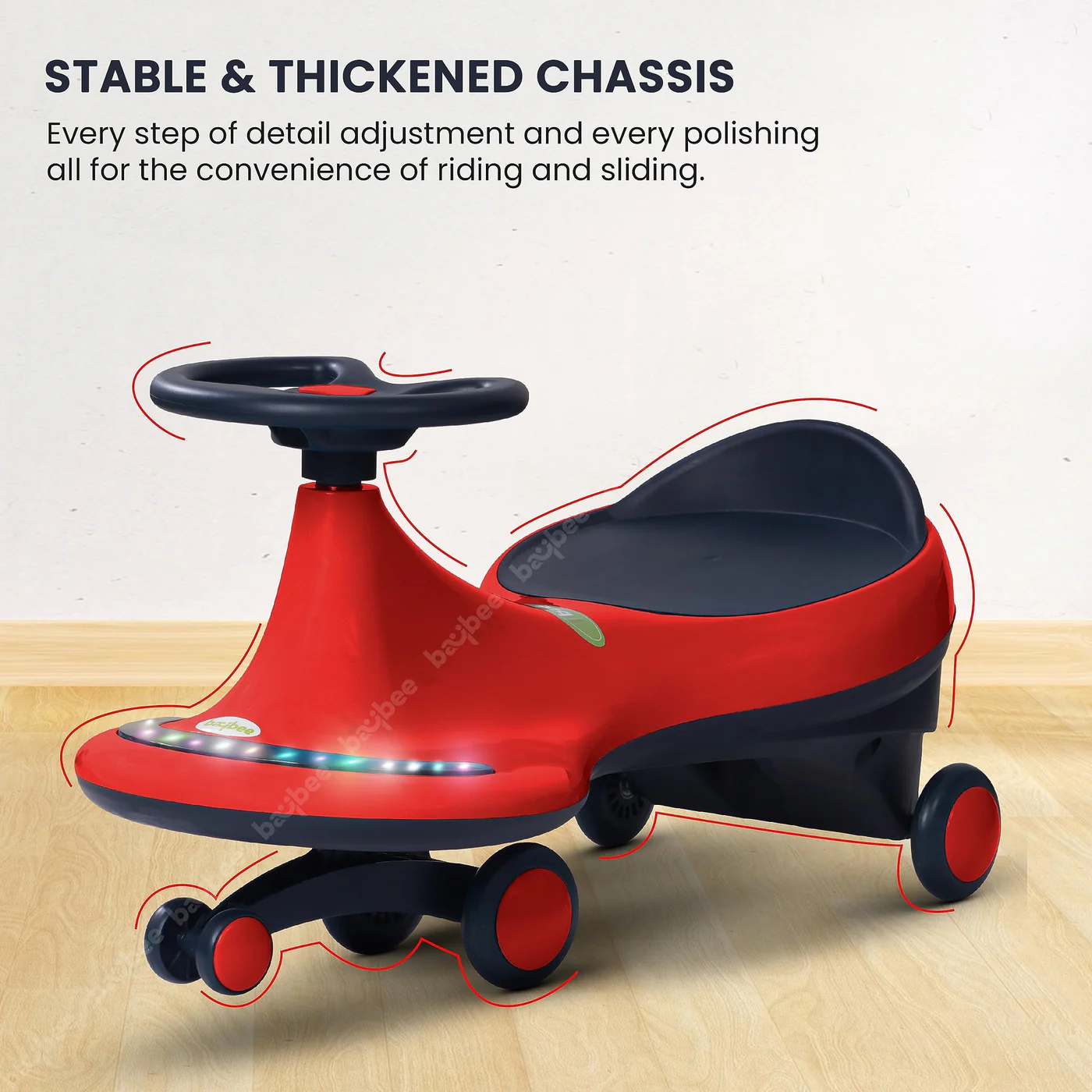 Baybee Trix Go Kids Magic Swing Cars for Kids-Red Baybee Trix Go Kids Magic Swing Cars for Kids-Red