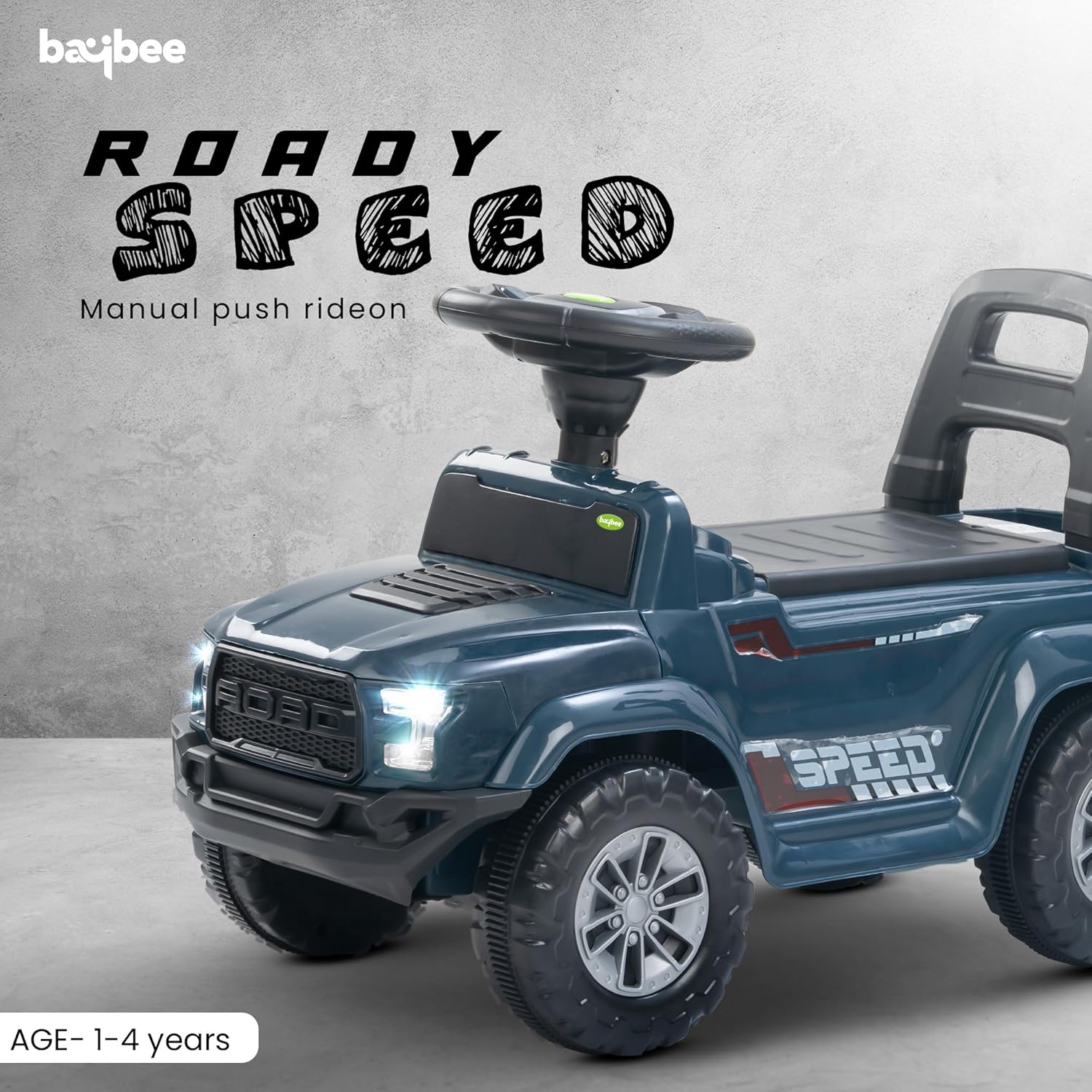 Baybee Push Ride on Baby Jeep for Kids Toys with LED Light & Storage Bin-Dark Blue Baybee Push Ride on Baby Jeep for Kids Toys with LED Light & Storage Bin-Dark Blue