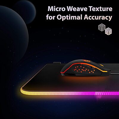 Zebronics Gaming Mouse Pad [RGB] features vibrant LED lighting, a smooth surface for precision, and a non-slip base for stability. Perfect for gamers seeking style and performance in their setup.