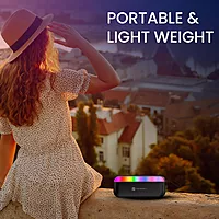 Portronics Plugs 3 Bluetooth Speaker – 15W | BT 5.3 | MIC | RGB | USB & SD | Black | 1 Year Warranty