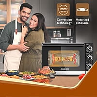 AGARO ROYAL 49 Litres Oven Toaster Griller (OTG), Motorised Rotisserie, Convection, 5 Heating Functions, 2000W, Suitable for Cake Baking.
