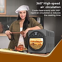 AGARO Elite Air Fryer For Home,14.5L,Rotisserie Convection Oven,1700 watts,Electric Oven,16 Preset Menus