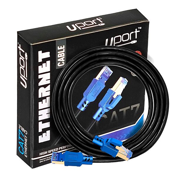 Uport CAT-7 Patch Cord 1.5M – Ultra High Speed, Shielded for optimal performance, supports up to 10Gbps, perfect for gaming and streaming, durable design, ideal for home and office use.