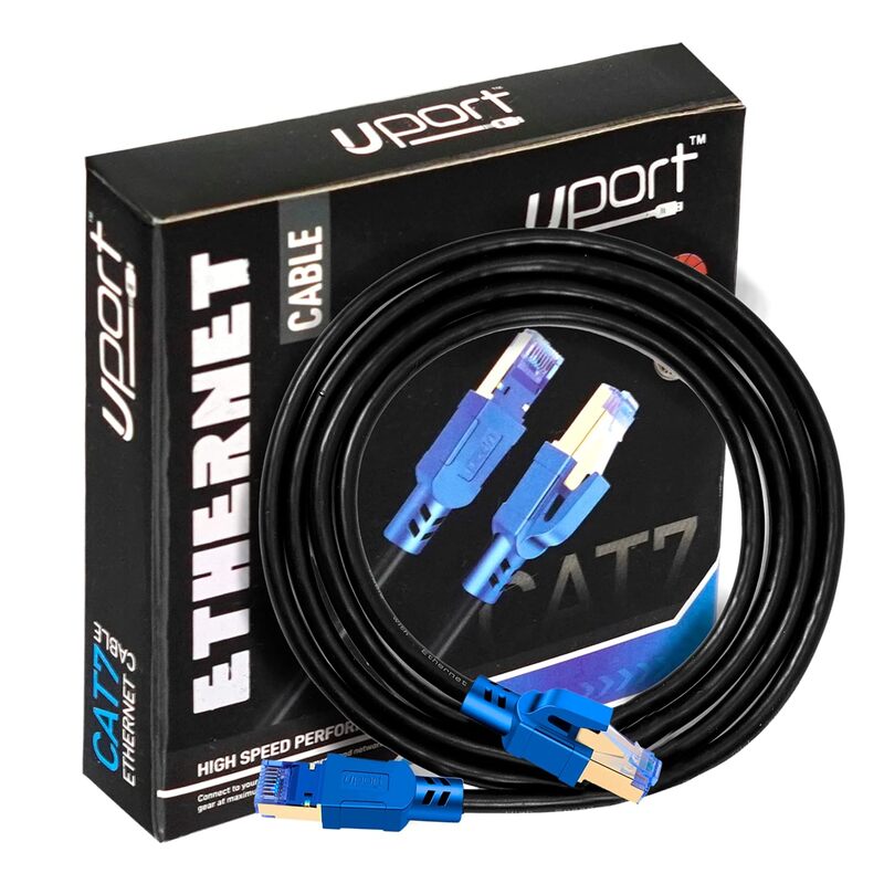 Uport CAT-7 Patch Cord 1.5M – Ultra High Speed, Shielded for optimal performance, supports up to 10Gbps, perfect for gaming and streaming, durable design, ideal for home and office use.