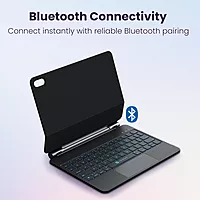 Portronics PadMate Magnetic Bluetooth Keyboard Case – Black | For iPad 10th Gen