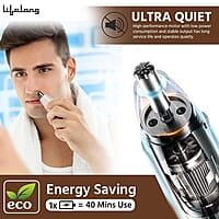 Lifelong Rechargeable Nose and Ear Trimmer; 40 minutes Runtime and Washable For Men, Woman Ear Hair Trimmer