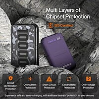 Ambrane 10000mAh Rugged, Slim & Compact Powerbank, 22.5W Fast Charging, USB & Type C Output