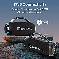 Portronics Radiant 2 POR 2787 Bluetooth Speaker – 30W | Wireless Mic | TWS | RGB | Black