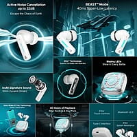 boAt Newly Launched Immortal Airspeed Pro Truly Wireless in- Ear Earbuds w/ 32dB ANC, Beast™ Mode with 40ms Latency, 40hrs Playback, 4 Mics with ENx™, Premium ID w/LEDs & ASAP™ Charge