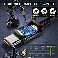 Lenovo 65W USB-C Laptop Charger for ThinkPad X1 Carbon T14 T15 E14 Yoga