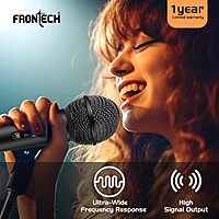 Frontech HF-0014 microphone delivers clear voice capture with noise reduction, ideal for streaming, calls, and online meetings.