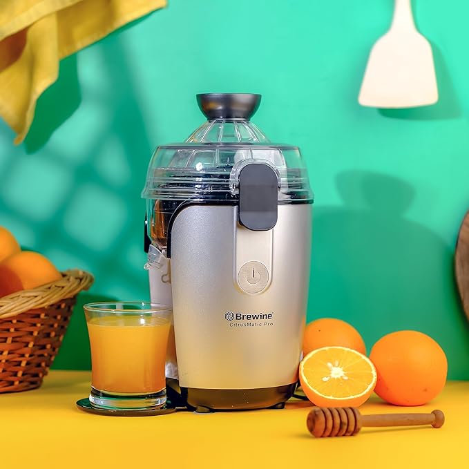 BREWINE CitrusMatic Pro Automatic Citrus Juicer – 50W Electric Orange & Lemon Juicer, Easy to Clean BREWINE CitrusMatic Pro Automatic Citrus Juicer – 50W Electric Orange & Lemon Juicer, Easy to Clean