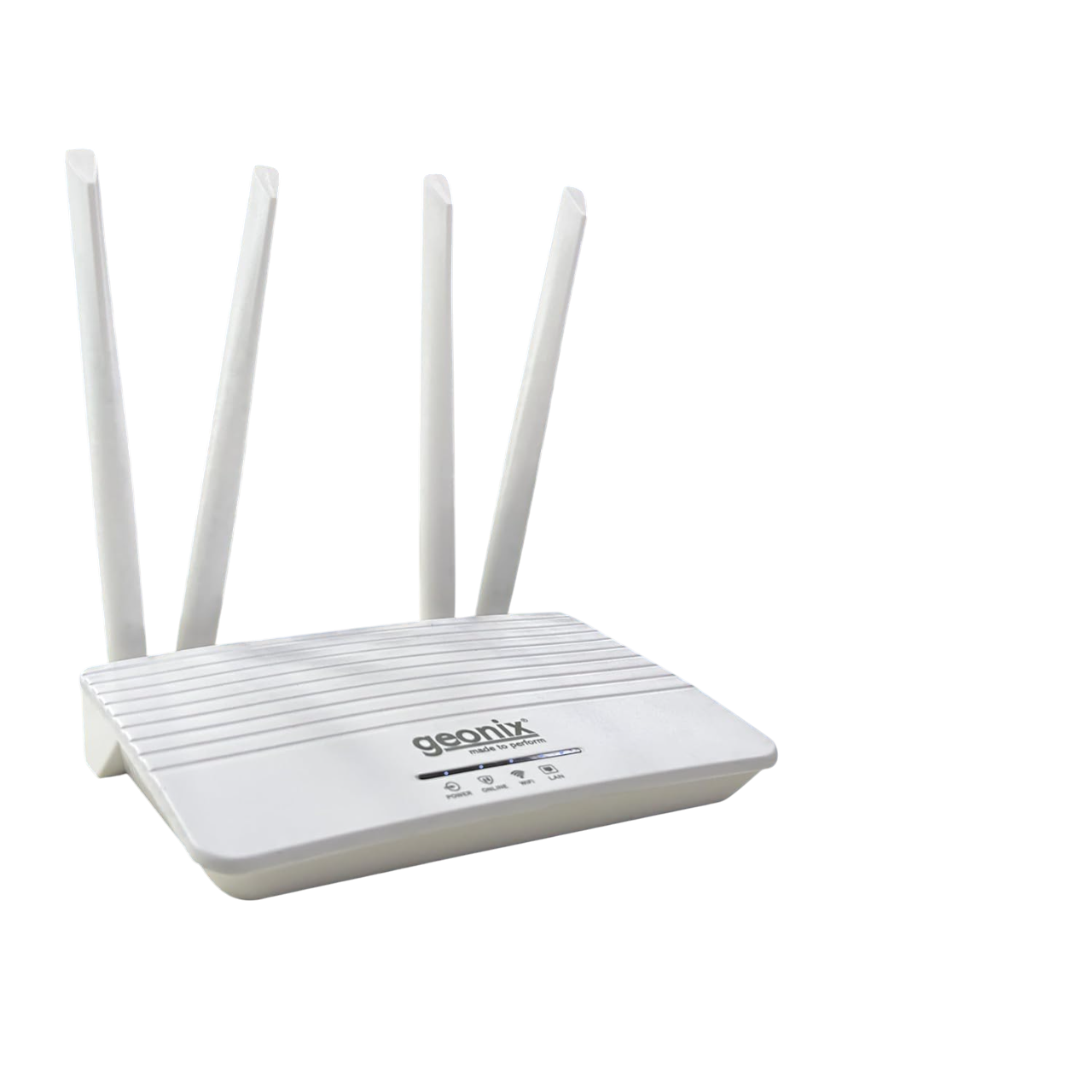 Geonix 4G Wireless Single-Band Router, 4 Antennas, 150m Range, Ethernet Port, White-GXWR4-5G Geonix 4G Wireless Single-Band Router, 4 Antennas, 150m Range, Ethernet Port, White-GXWR4-5G