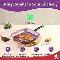 Wonderchef Valencia Non-Stick Grill Pan Cool Touch Bakelite Handle  Size 24 cm 1.5 litres