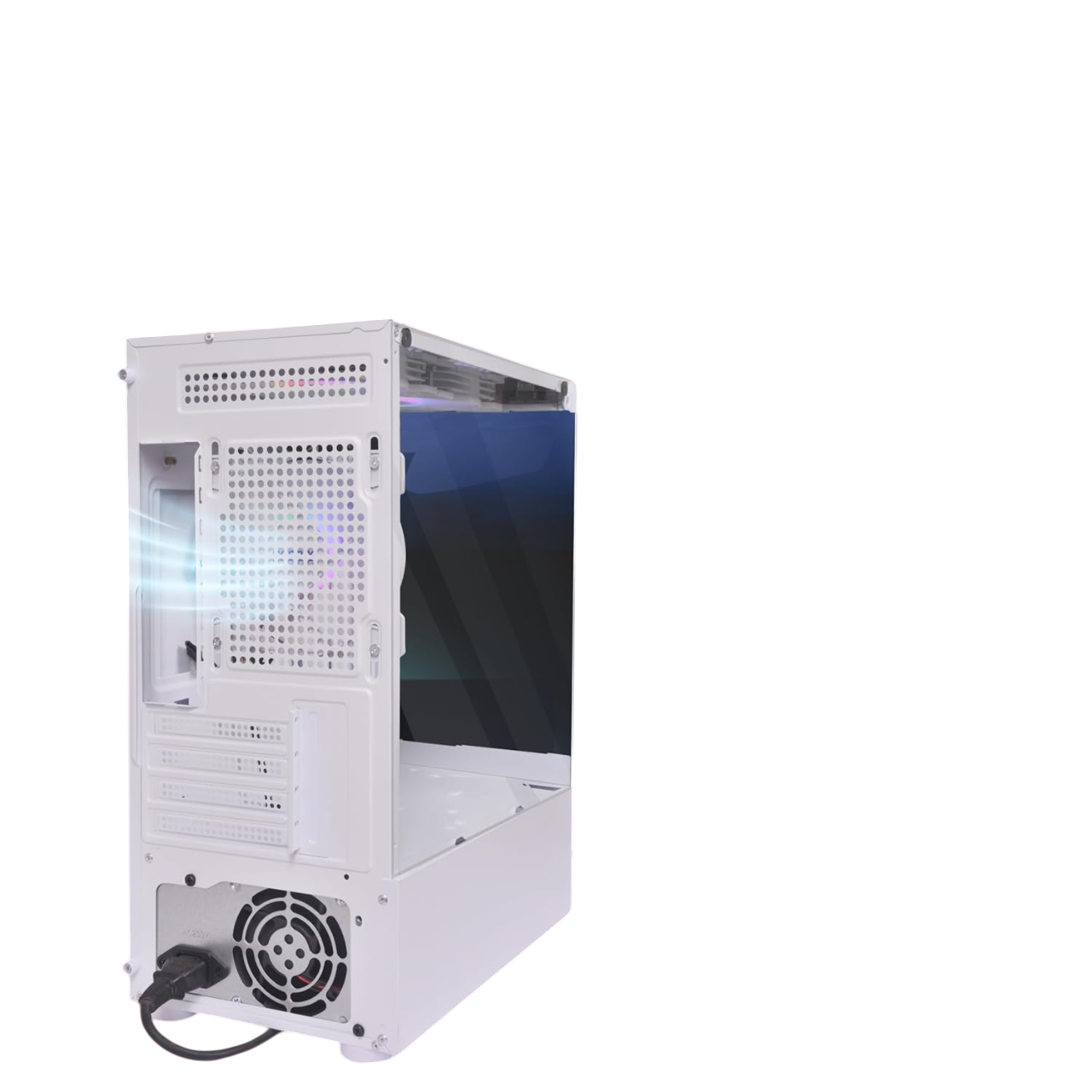 Geonix ATX Gaming Cabinet, Tempered Glass, 7 Expansion PCI Sockets, White-X30