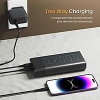 Ambrane 27000mAh Powerbank, 22.5W Fast Charging, Triple Output (2 USB & 1 Type C)