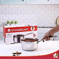 Wonderchef Nigella Tri-Ply 18 cm Sauce Pan 2.2 Liters 2.5 mm Thickness Silver
