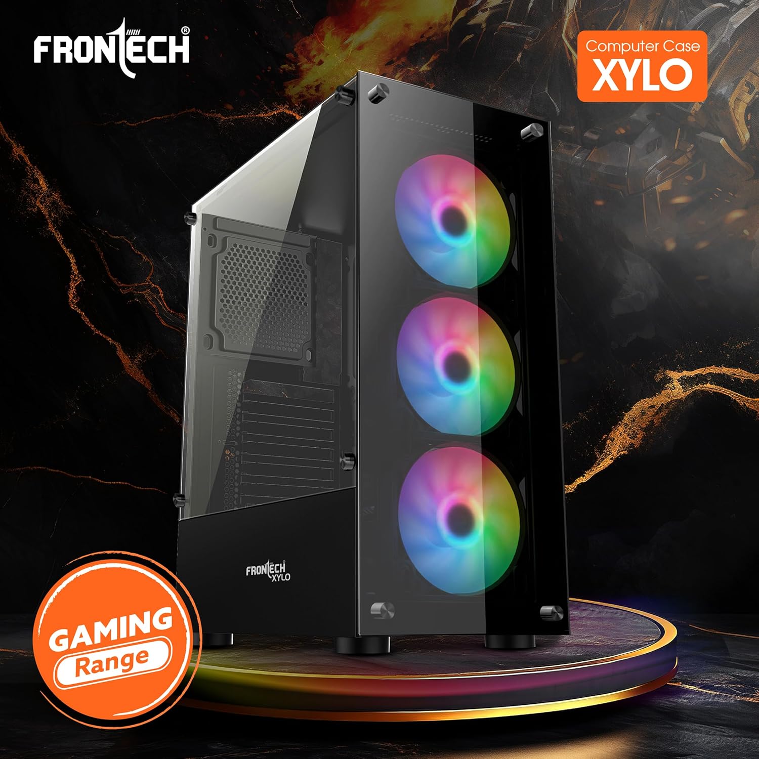 Frontech XYLO FT-4285 RGB Tempered Glass Case