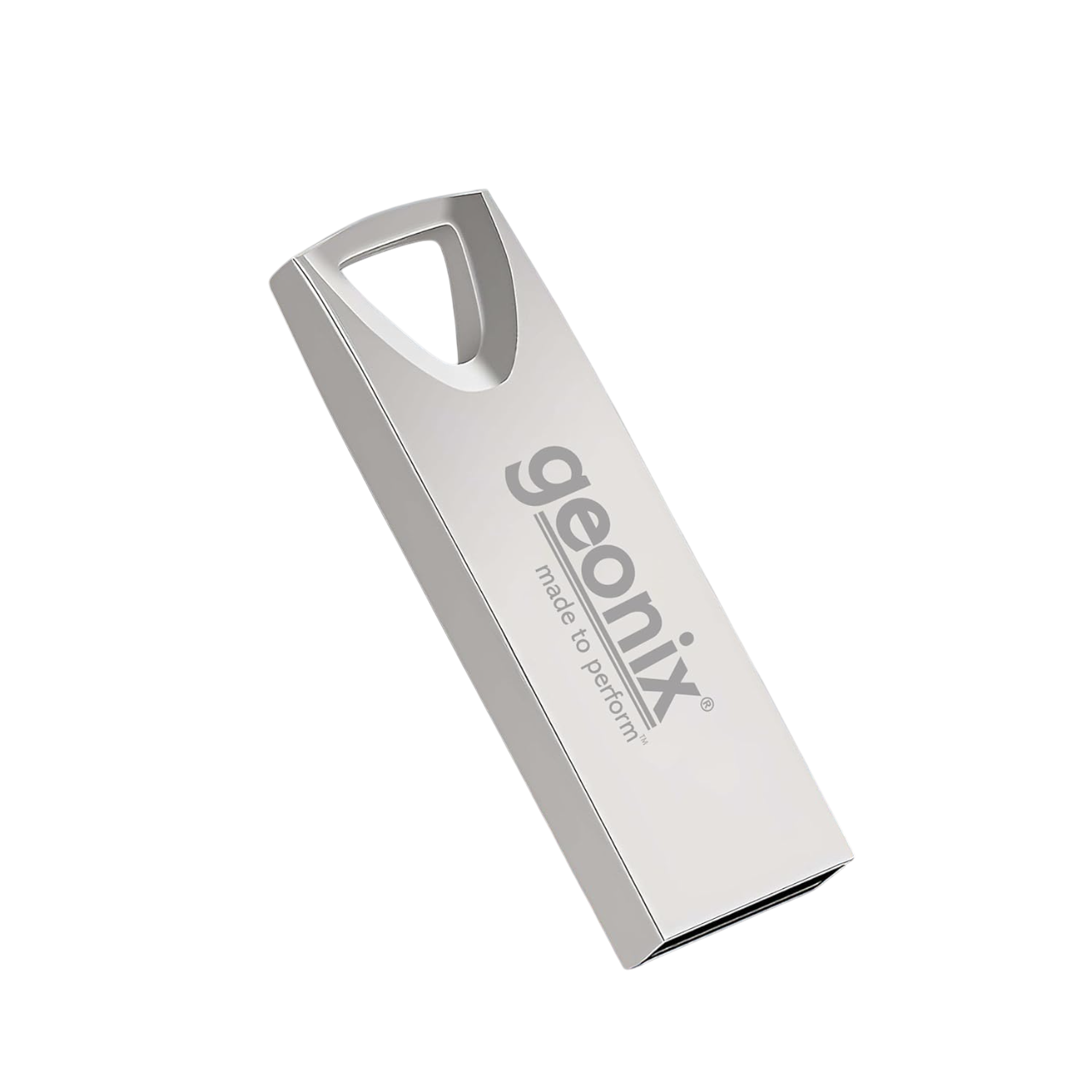 Geonix 128GB USB 2.0 Pendrive, Keyring Design,Silver-GXPD128GB