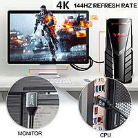 Uport 15M DP to DP Cable 4K features a durable metal connector for reliable performance. Ideal for high-resolution displays, it supports 4K video output, ensuring crisp visuals and vibrant colors.