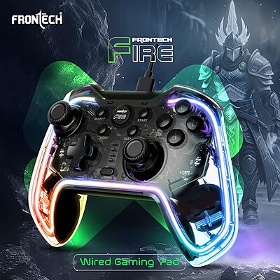Frontech GP-0001 – Wired USB gaming pad with dual analog sticks, responsive buttons, and ergonomic design for smooth gameplay.