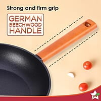 Wonderchef Caesar Forged Virgin Aluminium Fry Pan, 1 ltr, 20cm, Black, Healthy Greblon C3