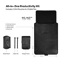 Techie Laptop Sleeve for 15.6 Inch (Midnighl Black)