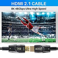 Uport 20m 8K HDMI 2.1 Fiber Cable – Ultra HD, supports 8K resolution at 60Hz, HDR, and high bandwidth for gaming and home theater. Durable, lightweight, and perfect for long-distance connections.