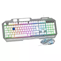 EVM WDKM-612 EnClaw Gaming Keyboard Mouse - Silver White