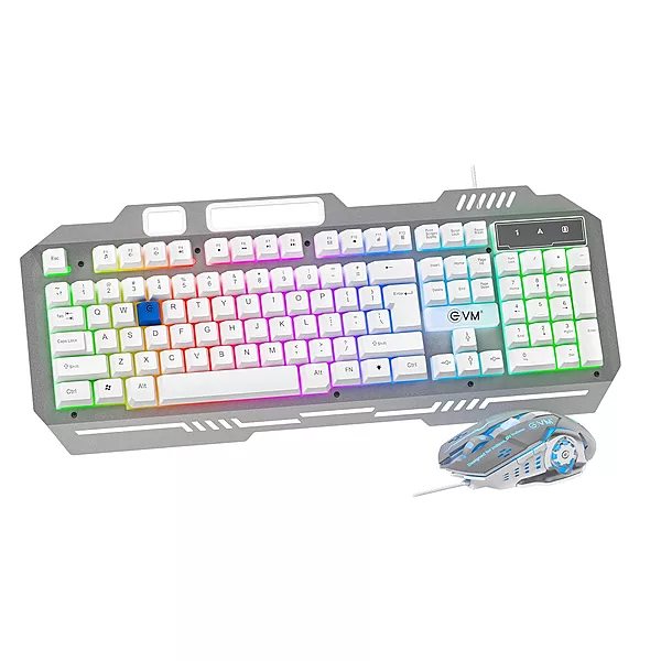 EVM WDKM-612 EnClaw Gaming Keyboard Mouse - Silver White