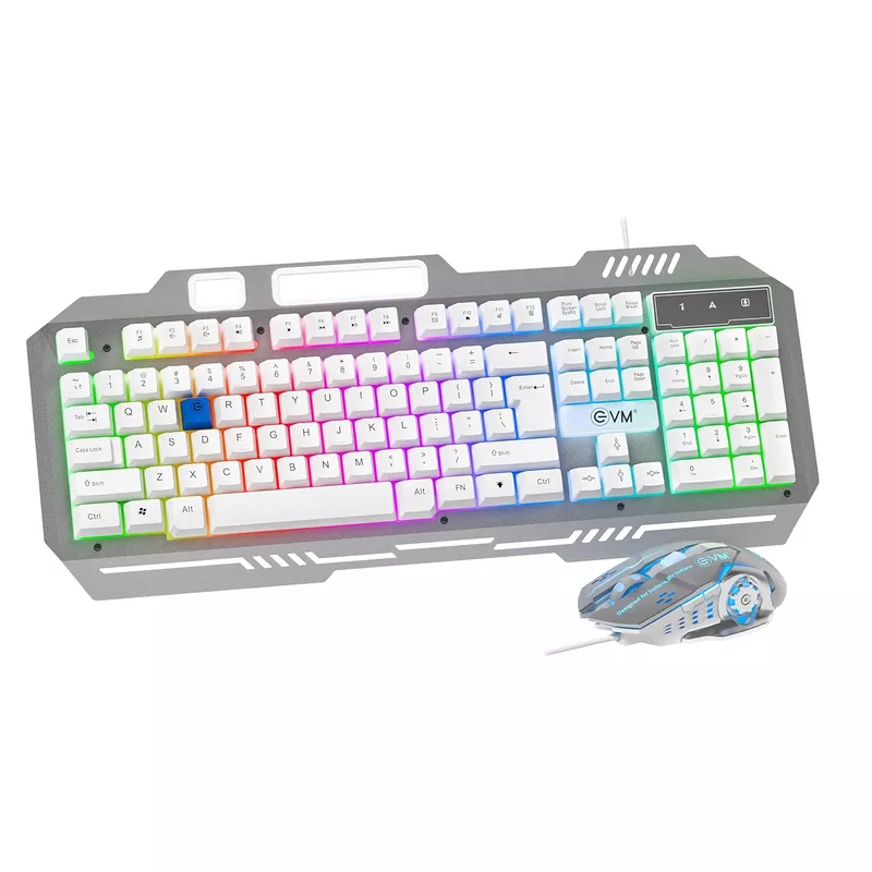 EVM WDKM-612 EnClaw Gaming Keyboard Mouse - Silver White