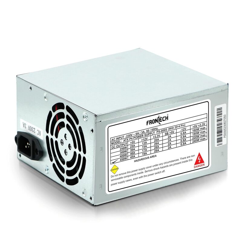 Frontech Desktop SMPS PS-0005 is a reliable power supply unit designed for desktop computers. It offers stable performance, efficient power delivery, and essential protection features for your system.