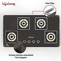 Lifelong LLHT914 Sigma Plus Auto Ignition Counter-Top Hob Top High Efficiency 4 Burner Sleek Design