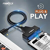 Frontech NC-0038 USB 3.0 to SATA adapter enables fast data transfer from SATA HDD/SSD to USB—perfect for backups and drive access.