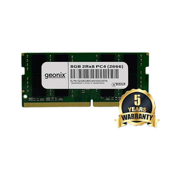 Geonix Laptop RAM, 8 GB DDR4, ‎Frequency-2666 Mhz, (8x2) IC, 260 Pin, 5 Years Warranty