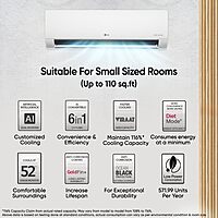 LG 1 Ton 4 Star DUAL Inverter Split AC (Copper, AI Convertible 6-in-1 with VIRAAT Mode, Faster Cooling & Energy Saving, 4 Way Swing, HD Filter with AntiVirus Protection
