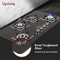 Lifelong LLHT914 Sigma Plus Auto Ignition Counter-Top Hob Top High Efficiency 4 Burner Sleek Design